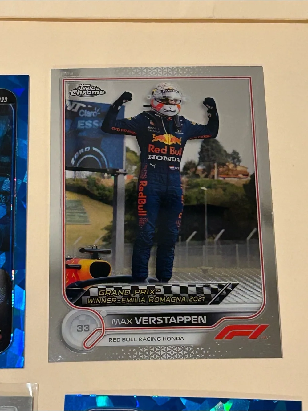 Max Verstappen Red Bull Racing Blue Holographic Trading Card - Formula 1